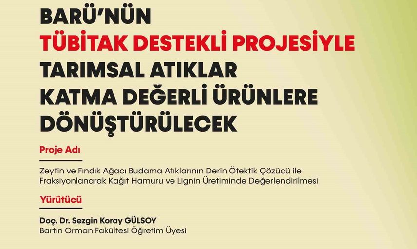 Bartın'da budama atıkları kâğıt ve lignin üretimine kaynak olacak
