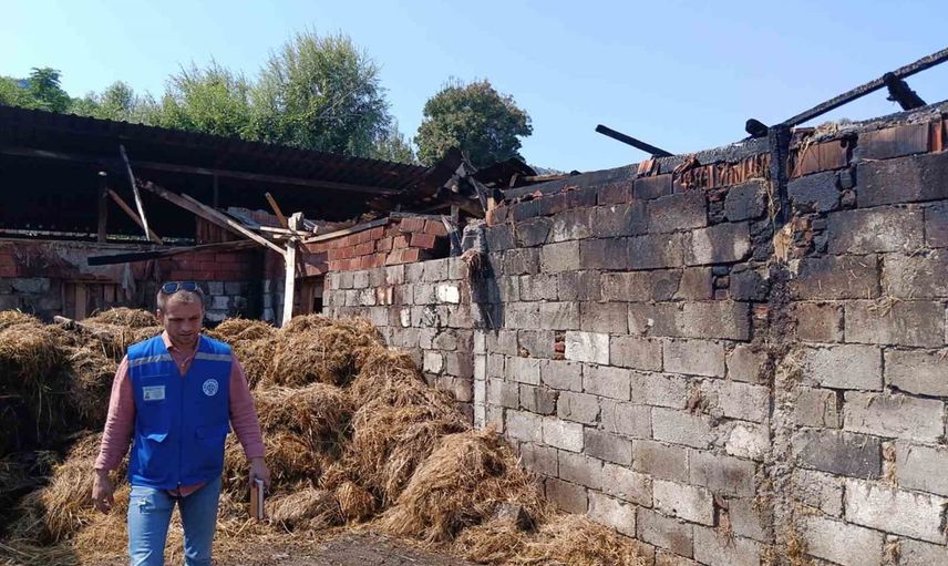Yangında 500 balya zarar gören üreticiye muğla büyükşehir'den hızlı destek