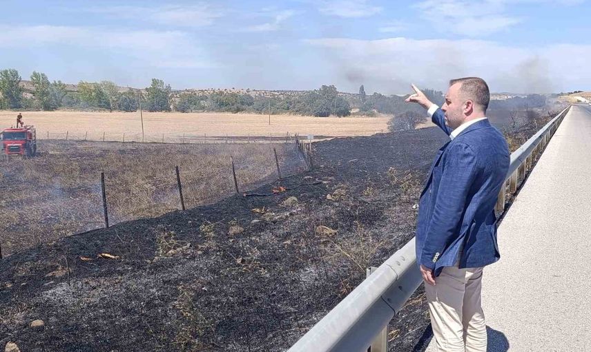 Başkanın dikkati çiftliği kurtardı: Şapköy yakınında yangın büyümeden söndürüldü