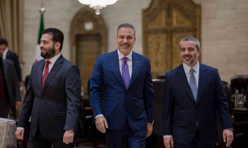 Şam'da üçlü diplomasi: Fidan, Şeybani ve Hattab gündemi masaya yatırdı