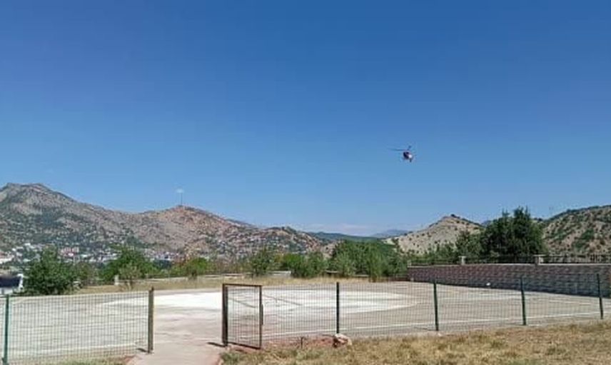 Mazgirt'te el yaralanması sonrası hasta ambulans helikopterle Malatya'ya sevk edildi