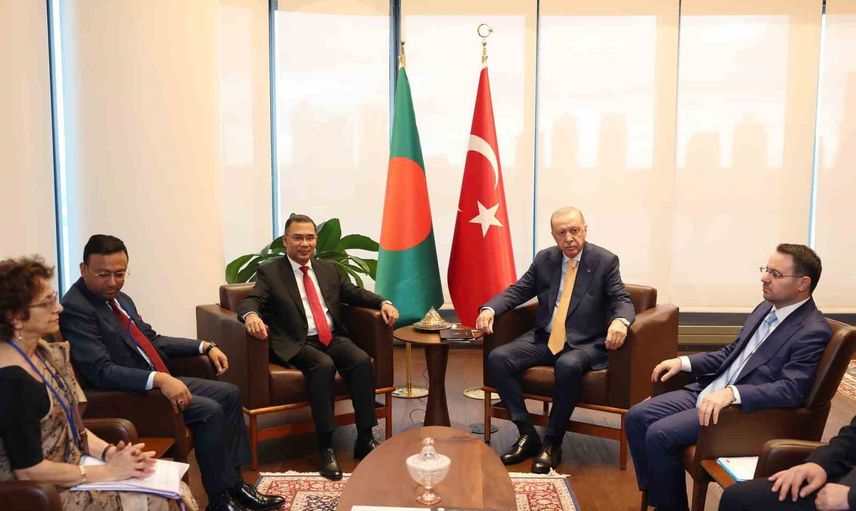 Erdoğan New York'ta Bangladeş Başbakanı Tarık Rahman ile bir araya geldi