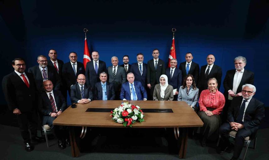 New York'ta basınla sohbet eden Erdoğan temaslarını sürdürdü