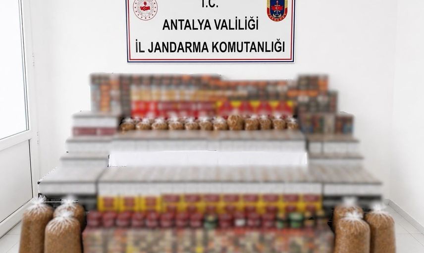 Manavgat'ta jandarmanın işletmeye yönelik kaçak tütün operasyonu