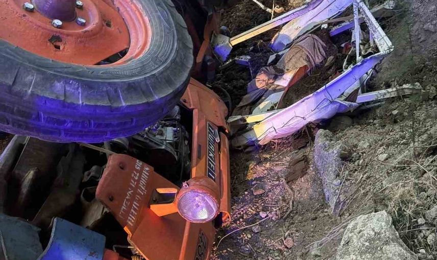 Yazıkent Paldımlı mevkiinde patika yolda traktör takla attı: sürücü yaralandı