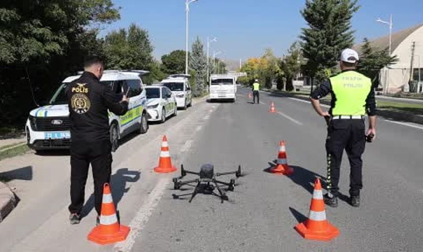 Elazığ semalarında dronla trafik denetimi: ihlaller havadan belgelendi