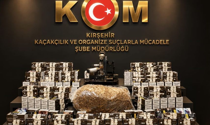 Kırşehir'de tütün kaçakçılığı operasyonunda 45 bin makaron ve sarma makinesi ele geçirildi