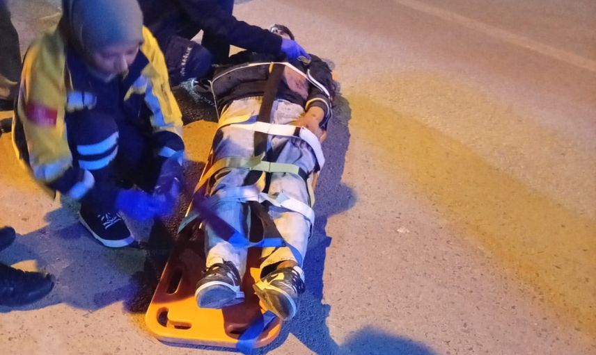 Gölbaşı'nda direksiyon hakimiyetini kaybeden motosiklet sürücüsü yaralandı