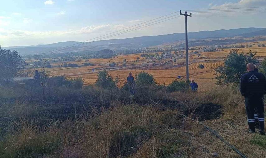 Kıvılcım ağaçlara ulaşmadan: Bolu'da anız yangını söndürüldü
