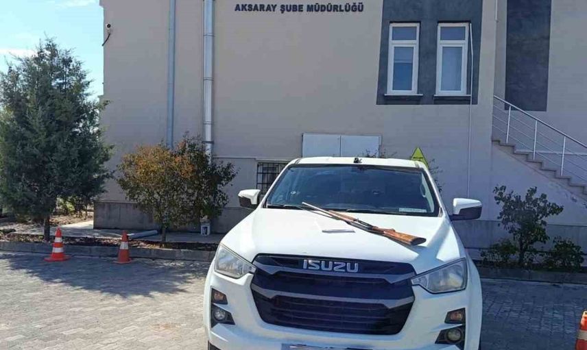 Aksaray'da yaban hayatı denetiminde belgesiz avcı ve el konulan tüfek