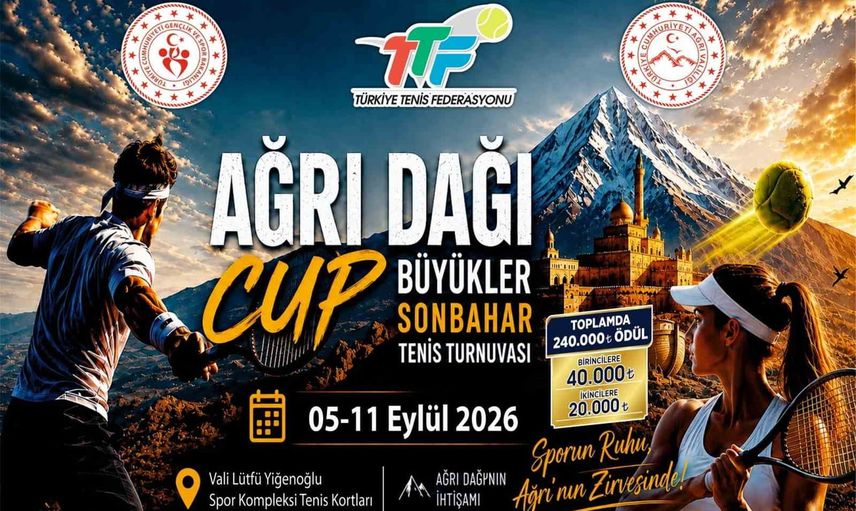 Ağrı'da tenis rüzgârı: 81 ilden 180 sporcu Ağrı Dağı Cup'ta buluşuyor