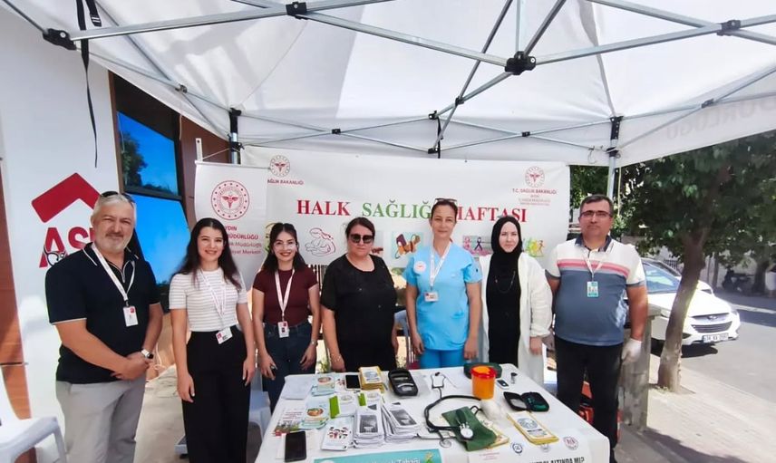 Nazilli'de vatandaşlara kan şekeri, tansiyon ve fiziksel uygunluk ölçümleri yapıldı