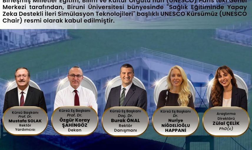 Biruni Üniversitesi'nden sağlık eğitiminde yapay zekâ odaklı UNESCO kürsüsü hamlesi