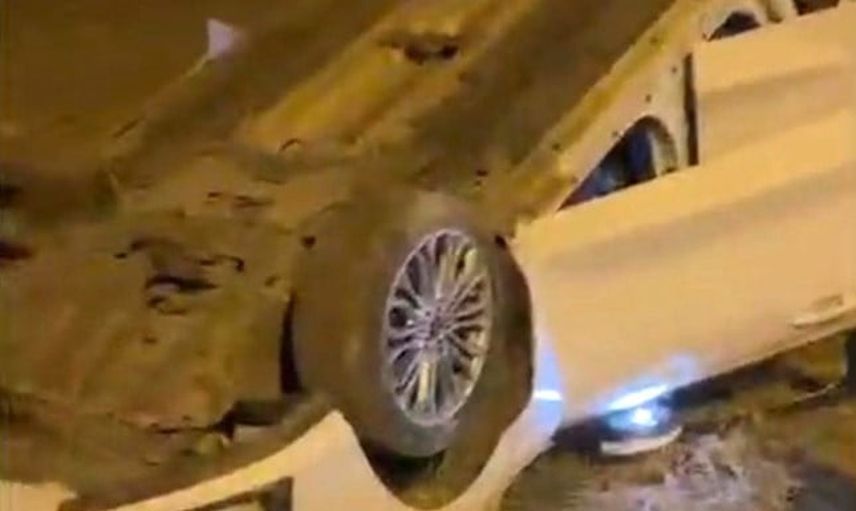 Çarıklı Mahallesi'nde takla atan otomobilin sürücüsü yaralandı