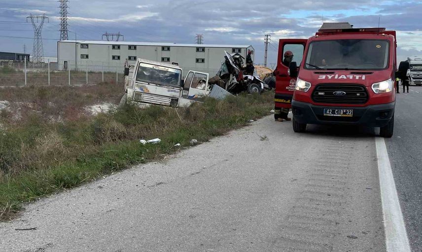 Konya'da dron görüntülerinin kaydettiği kaza: bir ölü, bir yaralı