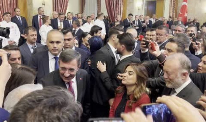Yasama yılı resepsiyonunda yüz yüze temas: Yılmaz ve Kurtulmuş dep heyetiyle görüştü