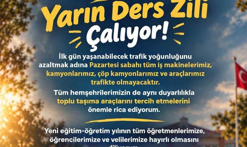 Trafikte aksama yaşanmaması için Talas belediyesinden ilk gün düzenlemesi
