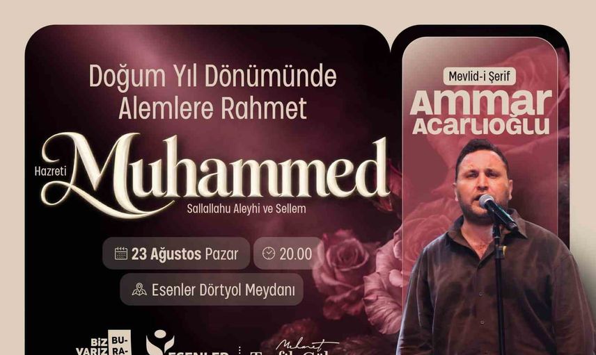 Mevlid-i şerif, orkestra ve koro eşliğinde Dörtyol Meydanı'nda