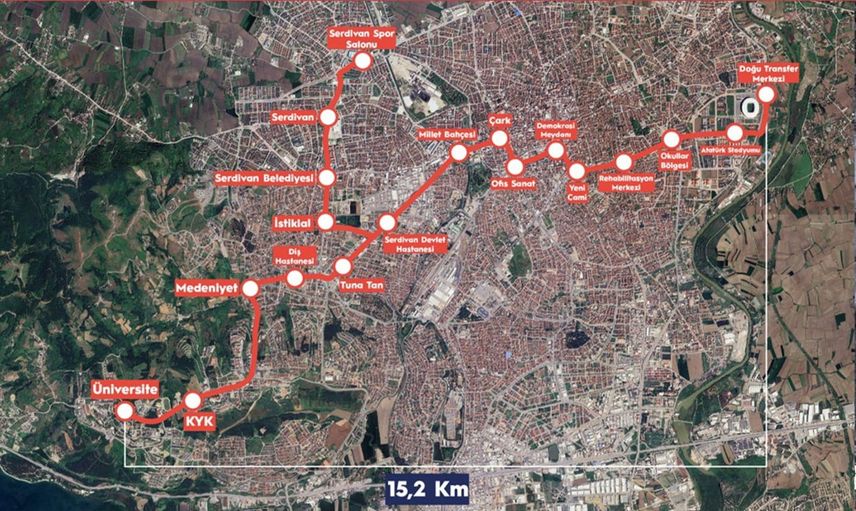 Adapazarı-Serdivan hattı 19 istasyonla kent içi ulaşımı güçlendirecek