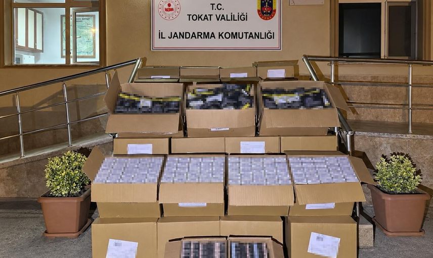 Tokat'ta 600 bin bandrolsüz makaron ve kaçak tütün ele geçirildi