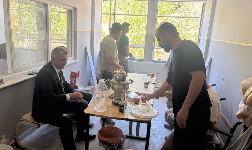 Söke'de Fatma Tüzzehra Orhun lisesinde güçlendirme çalışmaları sürüyor