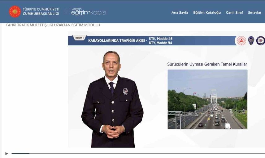 Fahri trafik müfettişlerine uzaktan eğitimle hazırlık