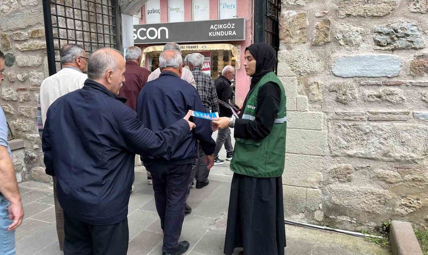 Sinop'ta cuma namazı sonrası bağımlılıkla mücadele bilgilendirmesi