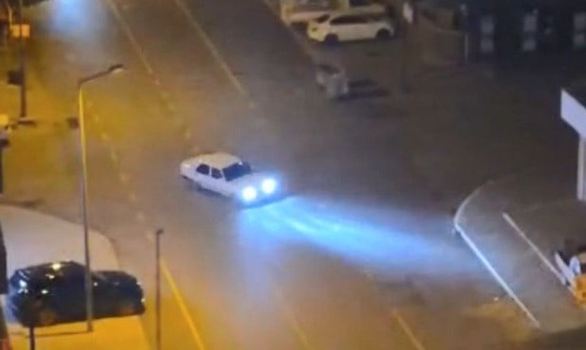 Sokakta drift atan Tofaş Şahin sürücüsüne 555 bin lira ceza ve 5 yıl 2 ay ehliyet el konuldu