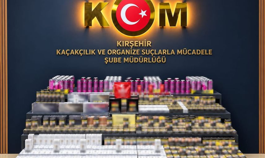 Kırşehir'de yol kontrolünde çok sayıda gümrük kaçağı sigara ve ürün yakalandı