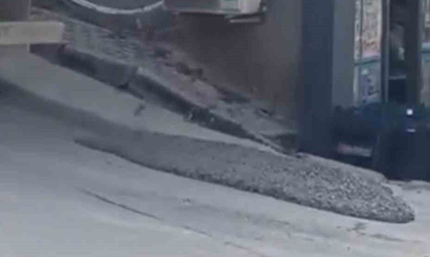 Nilüfer'de yolda beton izleri: mikser sürücüsüne tepki