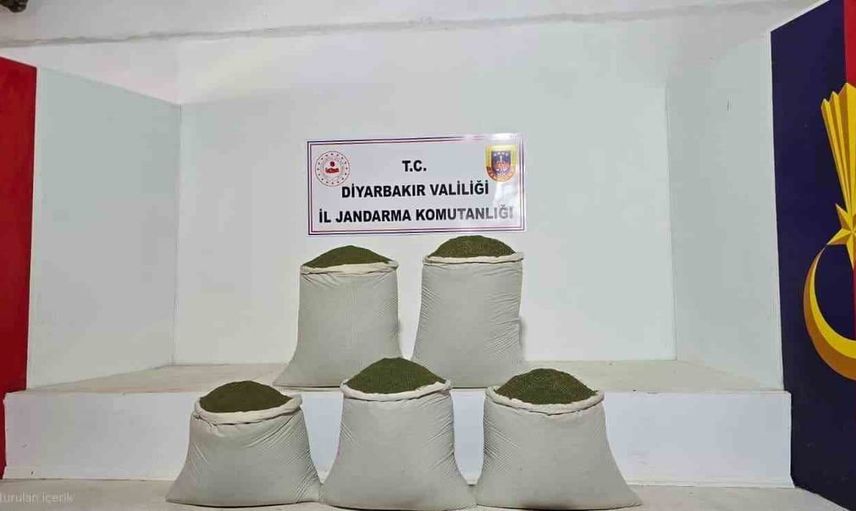 Diyarbakır’da jandarma operasyonunda 14 bin kök kenevir ve 129 kilo esrar ele geçirildi