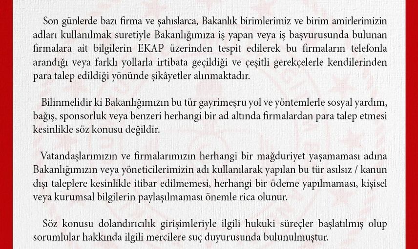 MEB'den dolandırıcılık uyarısı: ödeme veya bağış talebine itibar etmeyin