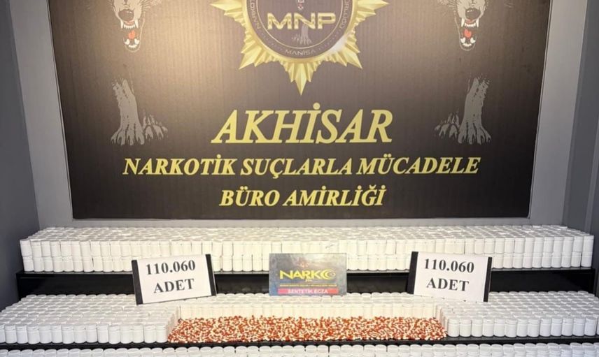 Akhisar'da sentetik hap baskını: 110 binin üzerinde ecza ele geçirildi