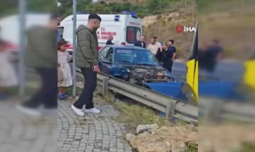 Başakşehir’de iki araç çarpıştı: otomobil bariyere çarptı, üç kişi yaralandı