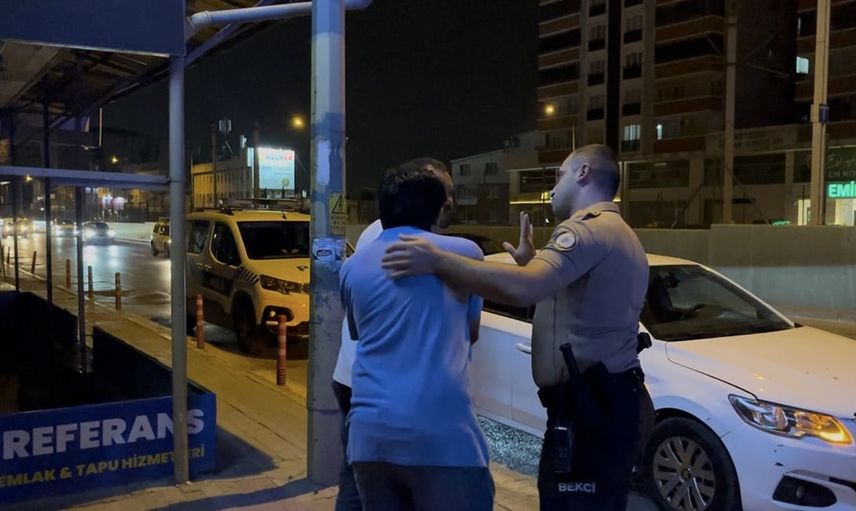 Taksi tartışması bursa caddesinde temassız faul benzeri düşüşle sonuçlandı