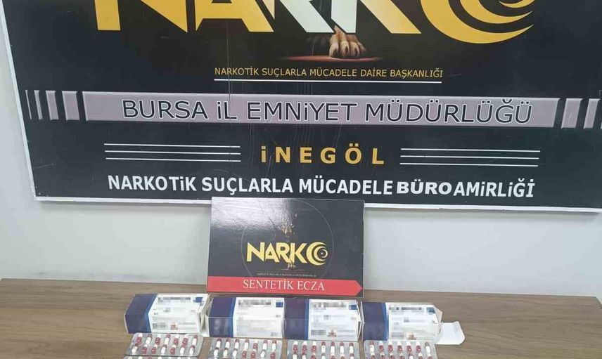 İnegöl'de operasyonda yakalandı: üzerinde 224 sentetik ecza çıktı