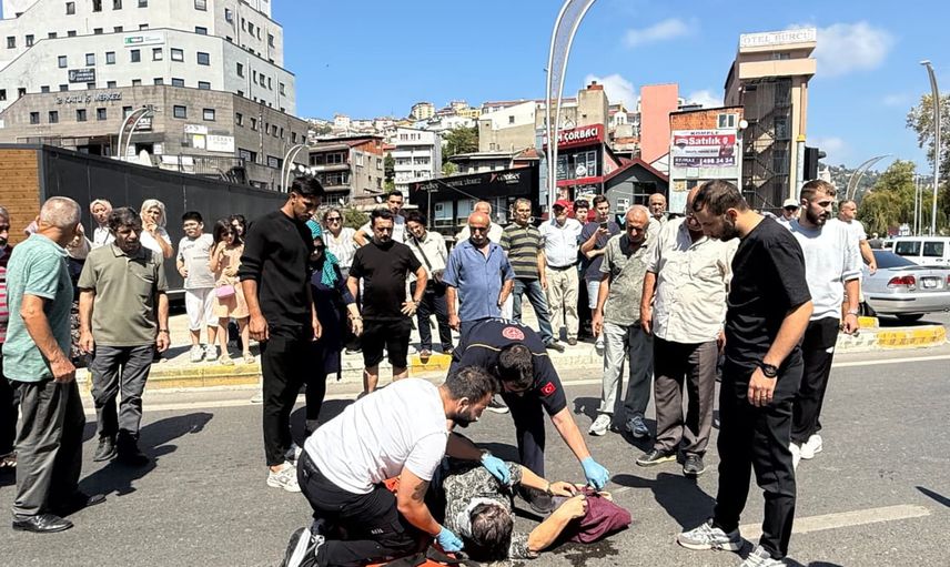 Zonguldak'ta çevre yolunda üst geçidi kullanmayan yaşlı kadına otomobil çarptı