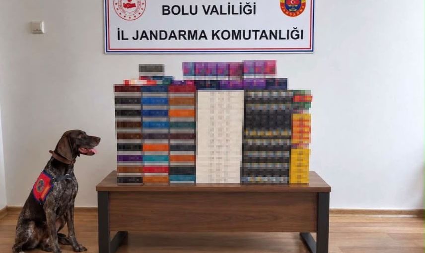 Bolu'da TEM otoyolunda 760 bin TL değerinde kaçak tütün ve e-sigara ele geçirildi