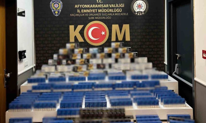 Dinar'da kaçak tütüne darbe: bin paket sigara ve 12 bin 400 makaron bulundu
