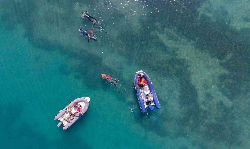 Gümbet’te deniz dibinde 310 kilogram atıkla temizlik ve farkındalık çalışması