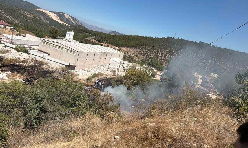 Bilecik'te mermer fabrikasından ormana sıçrayan yangın hızla söndürüldü