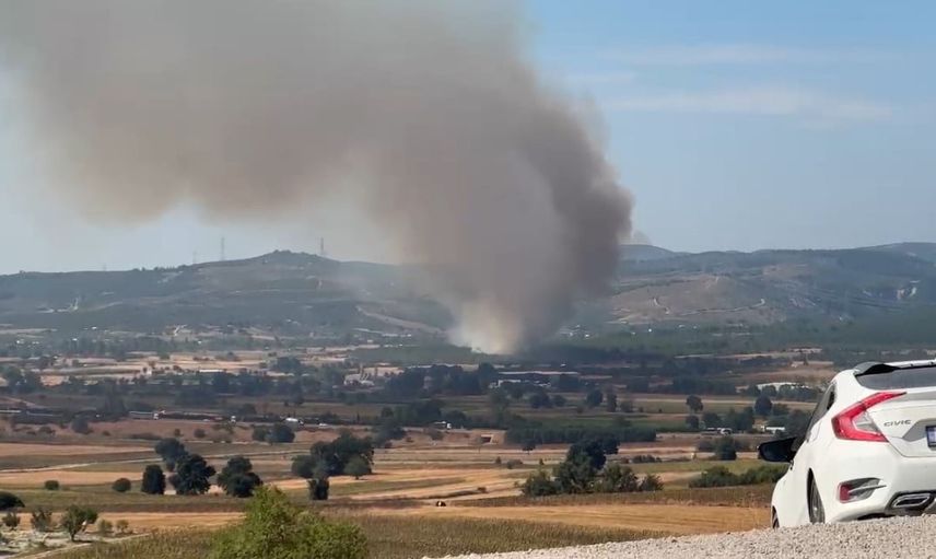 Mudanya'da Çekrice hattında orman dışı yangına hava ve kara ekipleri müdahale ediyor
