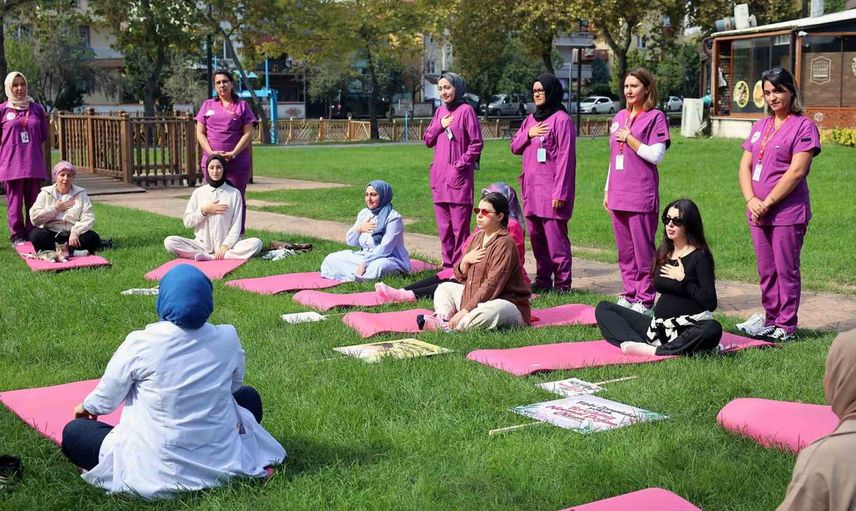 Anne adayları Sakarya'da normal doğuma pilates ve nefesle hazırlandı