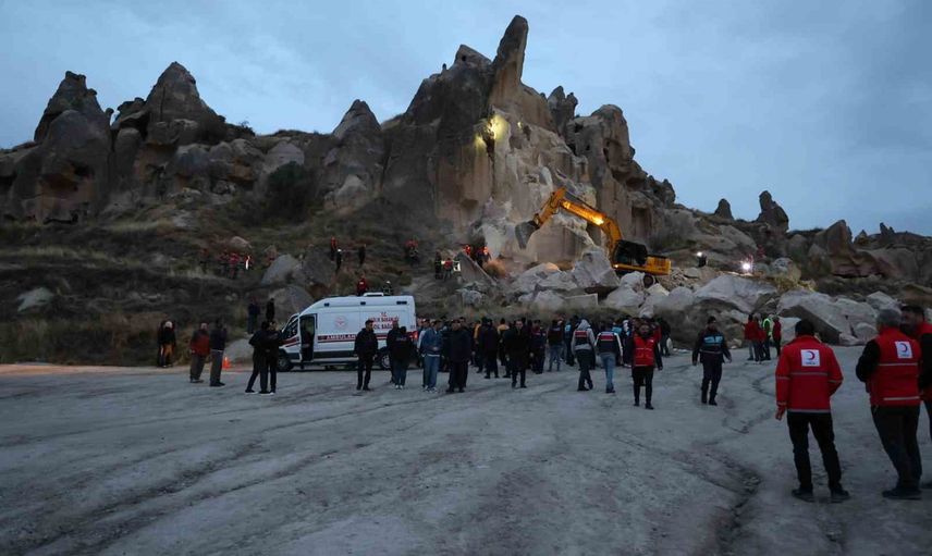 Göreme'de peribacasının çökmesi sonucu bir kişi hayatını kaybetti