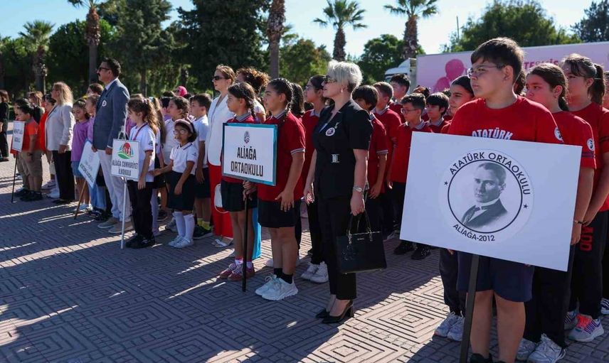 İlköğretim haftası Aliağa'da tören ve gösterilerle başladı