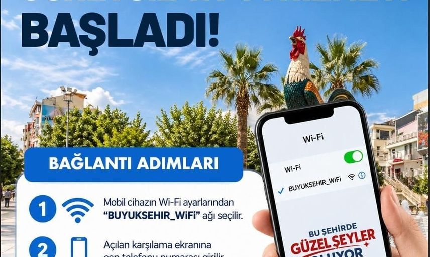 Denizli'de kamusal alanda ücretsiz güvenli internet