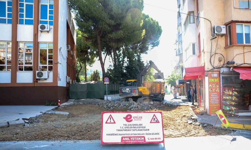 Efeler'de adliye erişimini kolaylaştıracak yol yenilemesi başladı