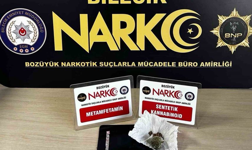 Bozüyük'te şüphelinin üzerinde bonzai ve metamfetamin bulundu