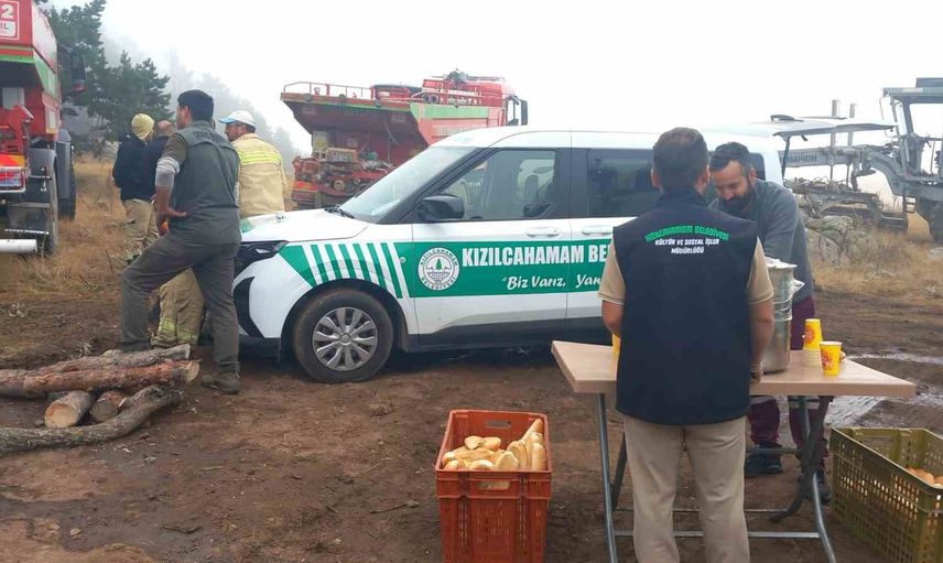 Kızılcahamam'da yayla yangınlarında belediye ekipleri görev başındaydı