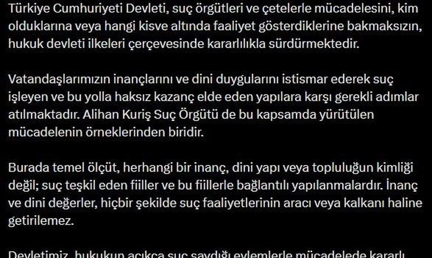 İnançlar suç için kalkan olamaz: Akın Gürlek'ten net mesaj